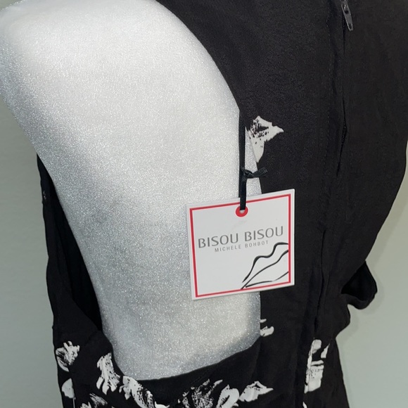 Bisou bisou black and white jumpsuit with belt new with tags - Picture 7 of 10